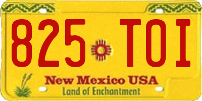 NM license plate 825TOI