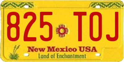 NM license plate 825TOJ