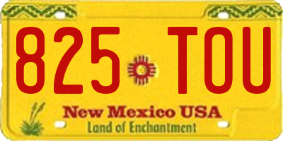 NM license plate 825TOU