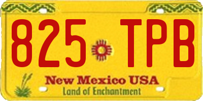 NM license plate 825TPB