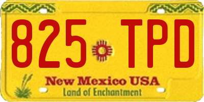 NM license plate 825TPD