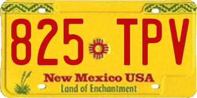 NM license plate 825TPV