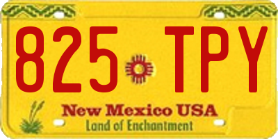 NM license plate 825TPY