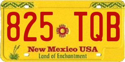 NM license plate 825TQB
