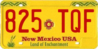 NM license plate 825TQF