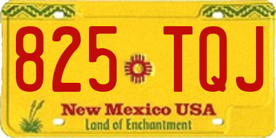 NM license plate 825TQJ