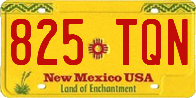 NM license plate 825TQN