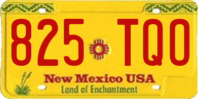 NM license plate 825TQO