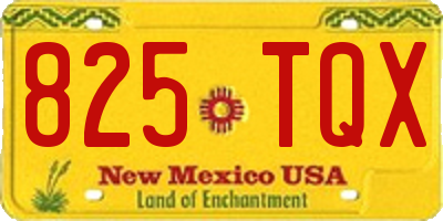 NM license plate 825TQX