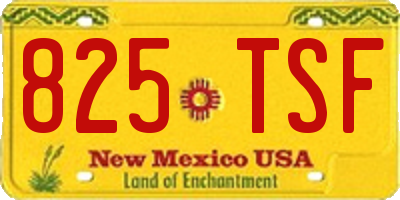 NM license plate 825TSF