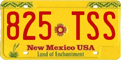 NM license plate 825TSS