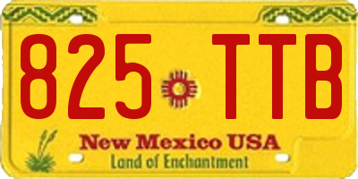 NM license plate 825TTB