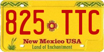 NM license plate 825TTC