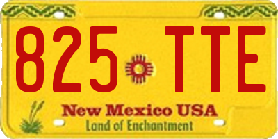 NM license plate 825TTE
