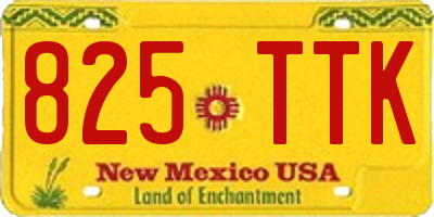 NM license plate 825TTK
