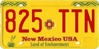 NM license plate 825TTN