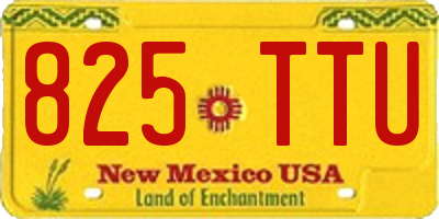 NM license plate 825TTU
