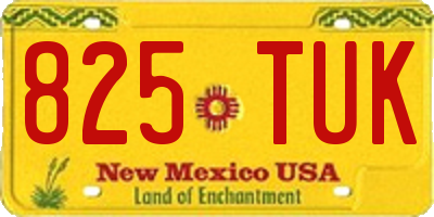 NM license plate 825TUK