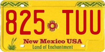 NM license plate 825TUU