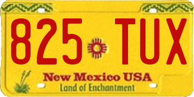 NM license plate 825TUX