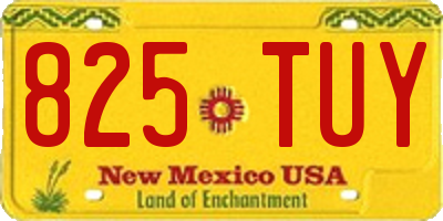 NM license plate 825TUY