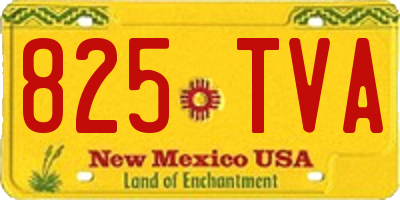NM license plate 825TVA
