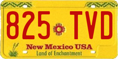 NM license plate 825TVD