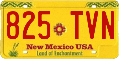NM license plate 825TVN
