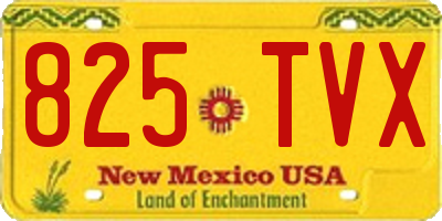 NM license plate 825TVX