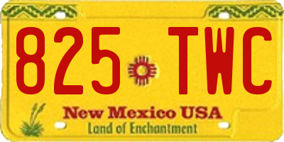 NM license plate 825TWC