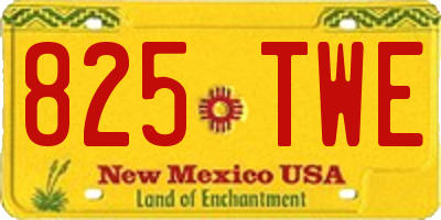 NM license plate 825TWE