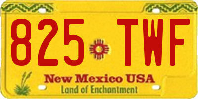 NM license plate 825TWF