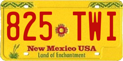 NM license plate 825TWI