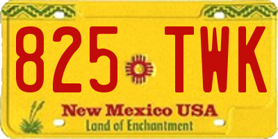 NM license plate 825TWK