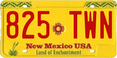NM license plate 825TWN
