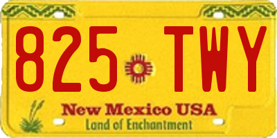 NM license plate 825TWY