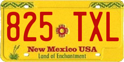 NM license plate 825TXL