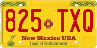 NM license plate 825TXQ