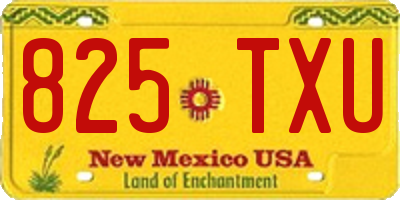 NM license plate 825TXU