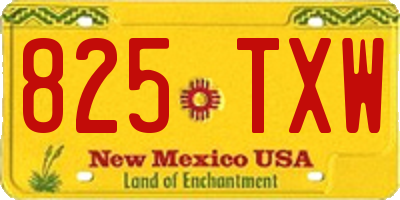 NM license plate 825TXW