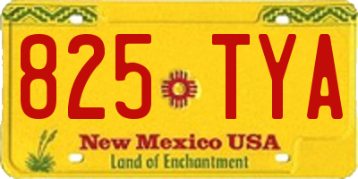 NM license plate 825TYA