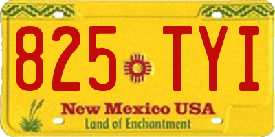 NM license plate 825TYI
