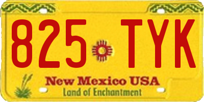 NM license plate 825TYK