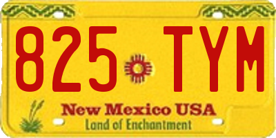 NM license plate 825TYM