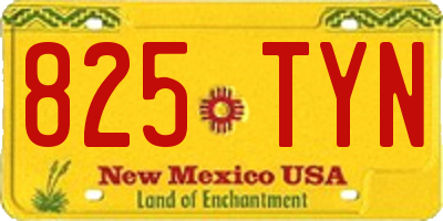 NM license plate 825TYN