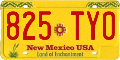 NM license plate 825TYO