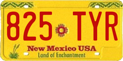 NM license plate 825TYR