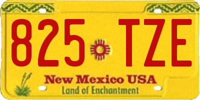NM license plate 825TZE