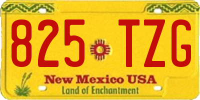 NM license plate 825TZG