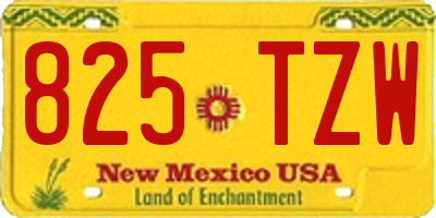 NM license plate 825TZW